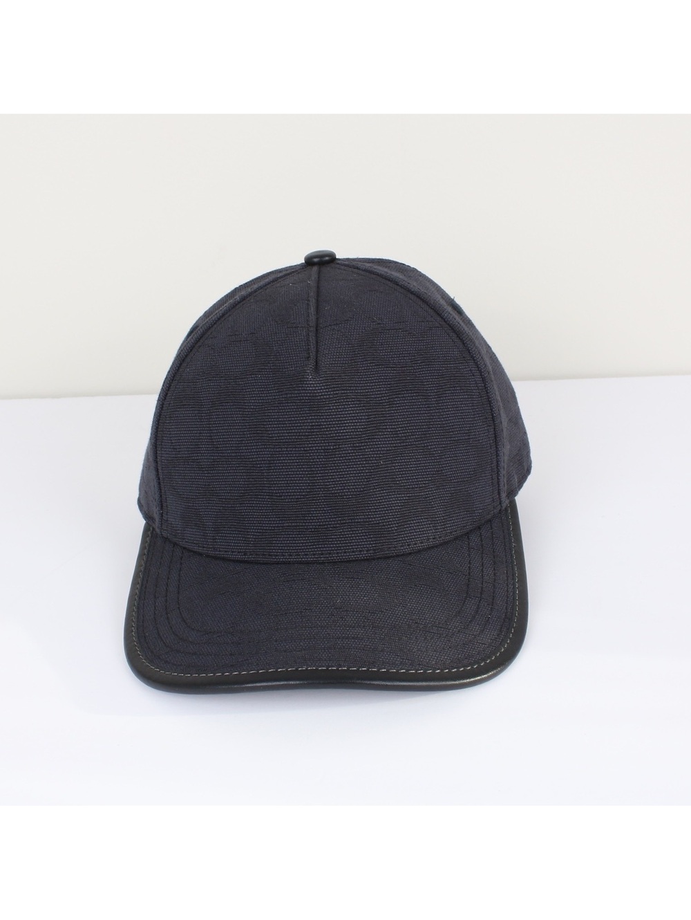 COACH Black Signature C Baseball Cap Leather Trim Hat